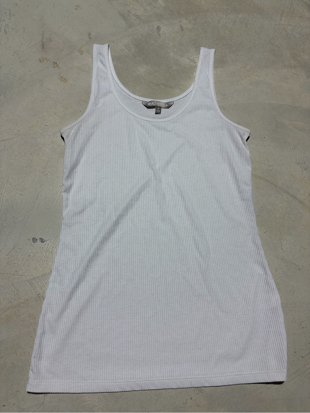 Athleta White Ribbed Tank Top Women medium